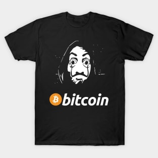 Bitcoin T-Shirt with Dali Mask from Netflix Money Heist T-Shirt